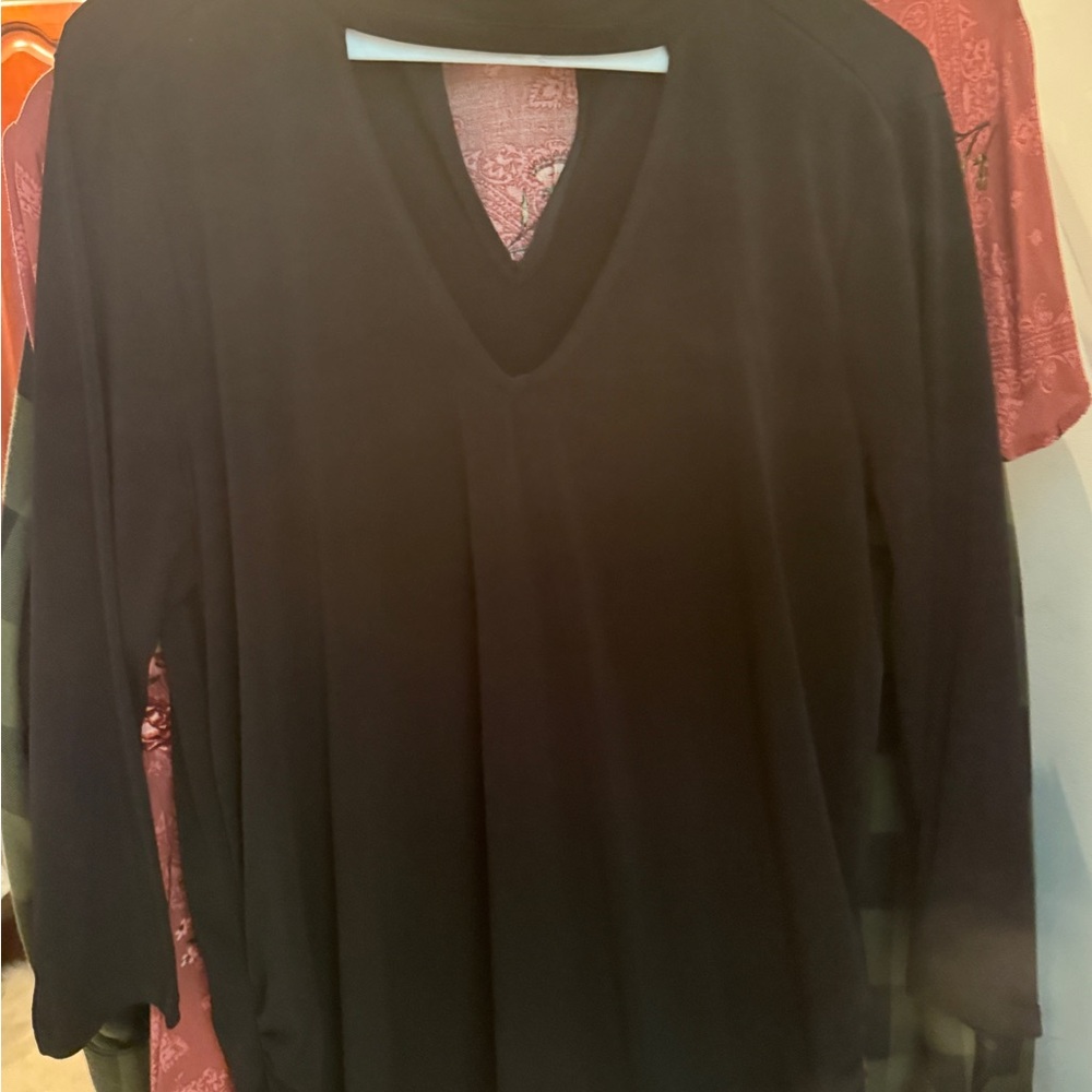 Torrid Black V-Neck Blouse